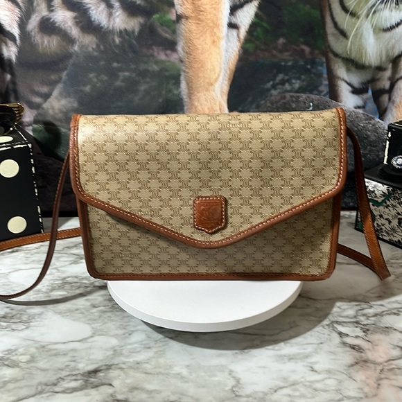 Celine Vintage shoulder bag beige PVC full pattern macadamia pattern - Picture 1 of 16